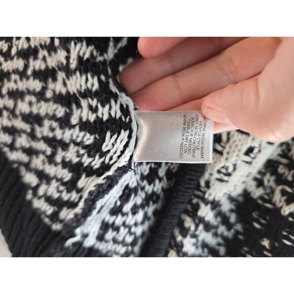 Christopher & Banks Zip Up Sweater Black and White Women's Size M - Picture 5 of 8